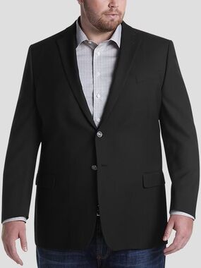 Joseph Abboud Heritage Executive Fit Black Two-Button Men's Sport Coat, 50R